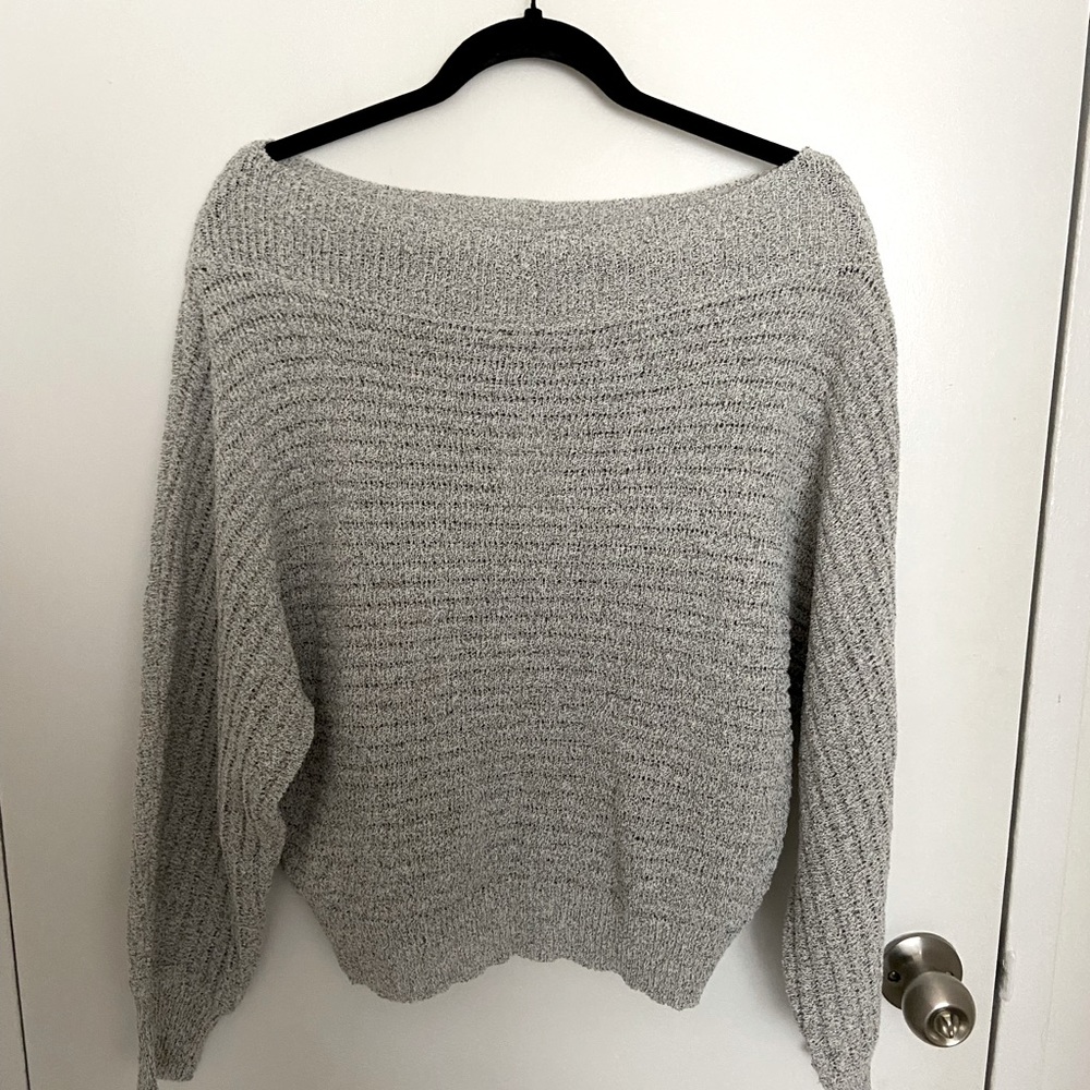 Grey Off the Shoulder Sweater - Size Small - NWT